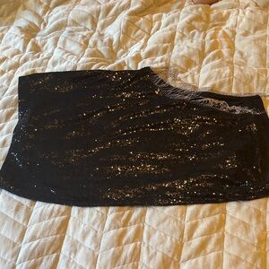 Women's Black Sequin Mini Skirt